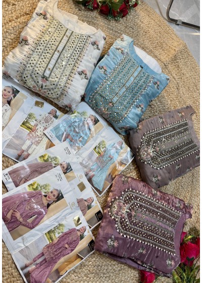 ZIAAZ DESIGNS 806 A B C D SEMI STICHED PAKISTANI SUITS 