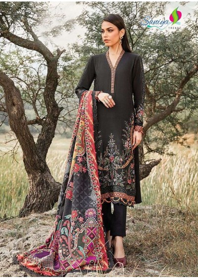 SANIYA TRENDZ 7126 BLACK PAKISTANI SUITS