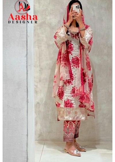 AASHA DESIGNER 1061 A PAKISTANI COTTON SUITS DEALER