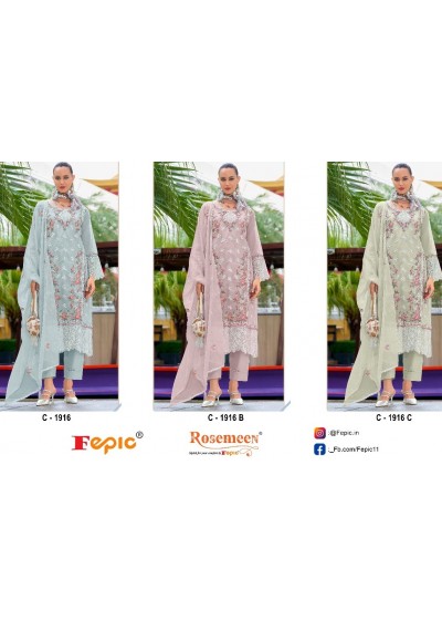 FEPIC ROSEMEEN C 1916 A B C PAKISTANI SALWAR SUITS