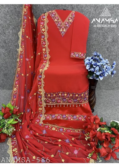 ANAMSA 586 SEMI STITCHED SUPPLIER PAKISTANI SUITS 
